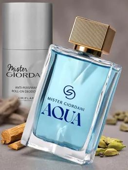 Parfýumeriýa suwy ORIFLAME «MISTER GIORDANI AQUA» alana + SOWGAT ORIFLAME Dezodorant - antiperspirant «MISTER GIORDANI»